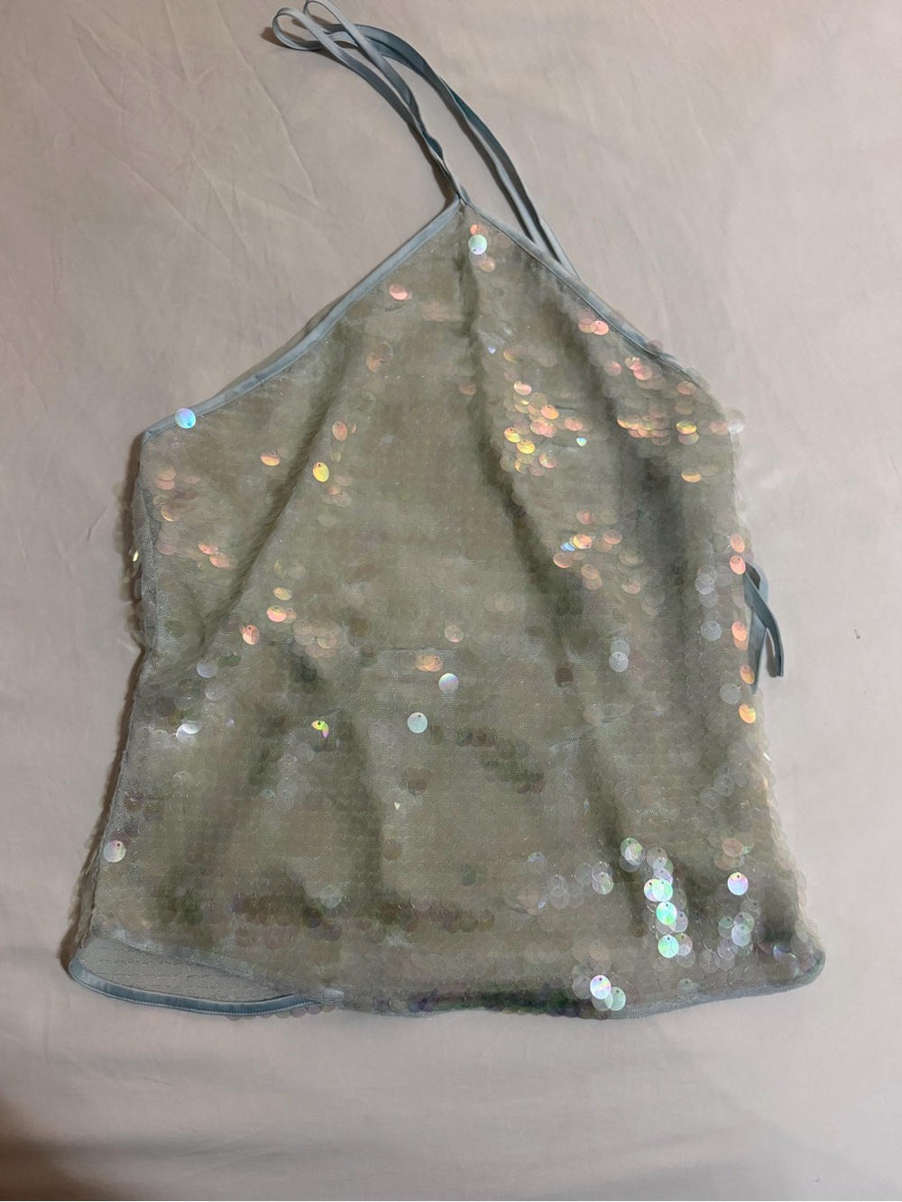 Lovers + Friends Iridescent Sequin Halter Camisole in White - Picture 8 of 9